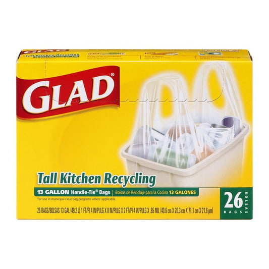 Glad (13 Gallon) Handle-Tie Tall Kitchen 26 Bags
