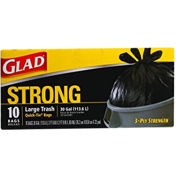 Glad (30 Gallon) Multipurpose Drawstring Large Trash 10 Bags