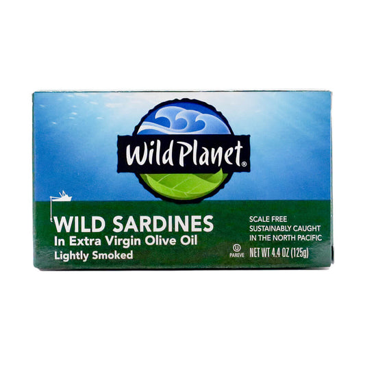 Wild Planet Wild Sardines in Extra-Virgin Olive Oil, Lightly Smoked 4.4oz