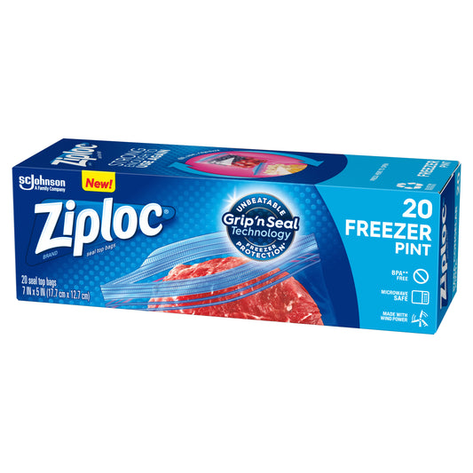 Ziploc 20 Freezer Seal Top Pint Bags