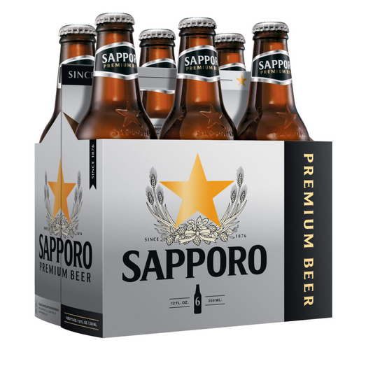 Sapporo Premium Beer 12oz Bottle Pack